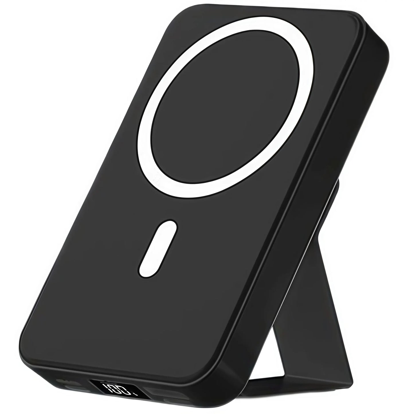 【Fathersdaygift】Magnetic Power Bank 10000Mah Wireless Portable Charger with USB-C Cable LED Display Foldable Battery Pack for Iphone17/ 16/15/14/13/12/Pro/Pro Max Series Charging Compact Silicone Black Fold