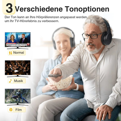 Wireless Headphones for TV, TV Headphones Wireless Over-Ear, Wireless Headphones with 2.4Ghz Digital Transmitter, No Delay, TV Wireless Headphones with Charging Station, Plug and Play