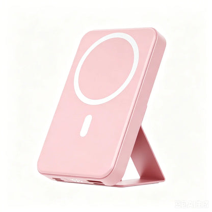【Fathersdaygift】Magnetic Power Bank 10000Mah Wireless Portable Charger with USB-C Cable LED Display Foldable Battery Pack for Iphone17/ 16/15/14/13/12/Pro/Pro Max Series Charging Compact Silicone Black Fold