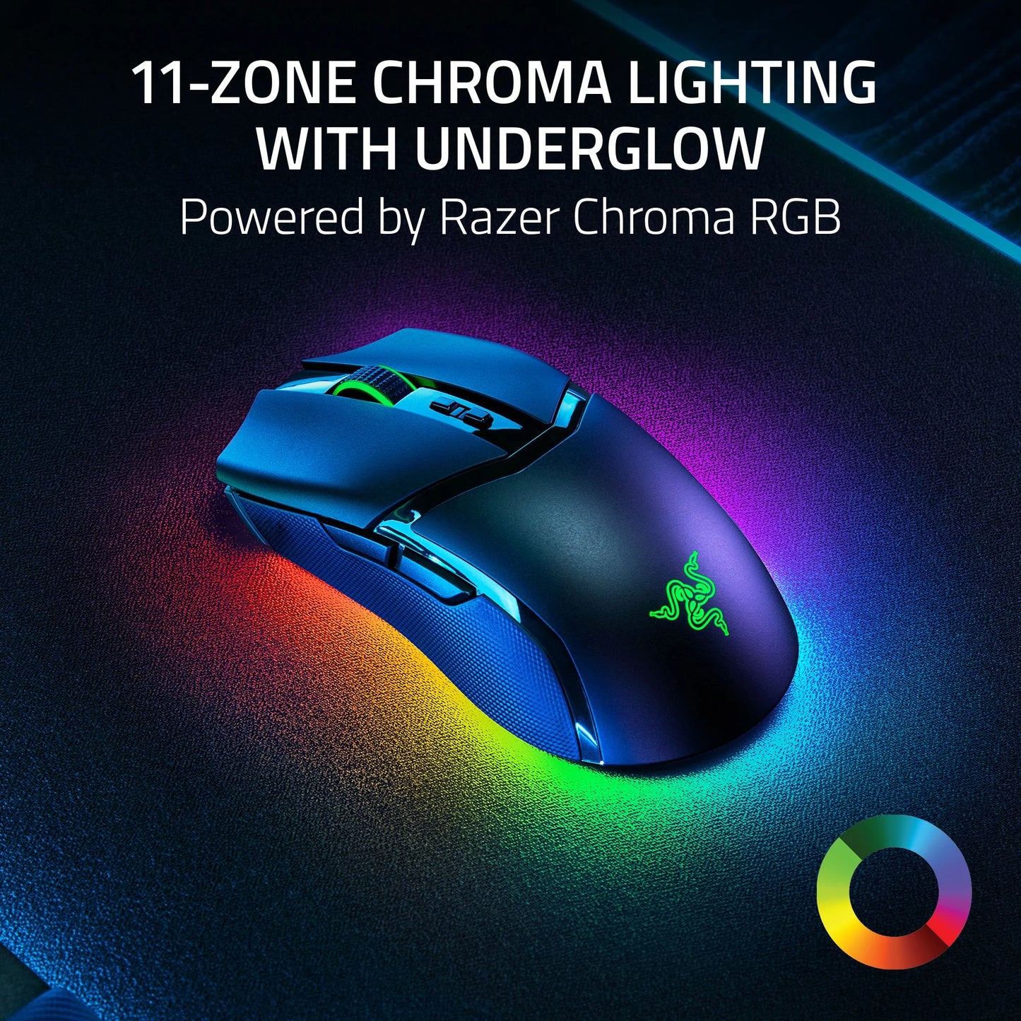 Cobra Pro Lightweight Wireless PC Gaming Mouse with Chroma RGB, Custom Controls, 77G, Black