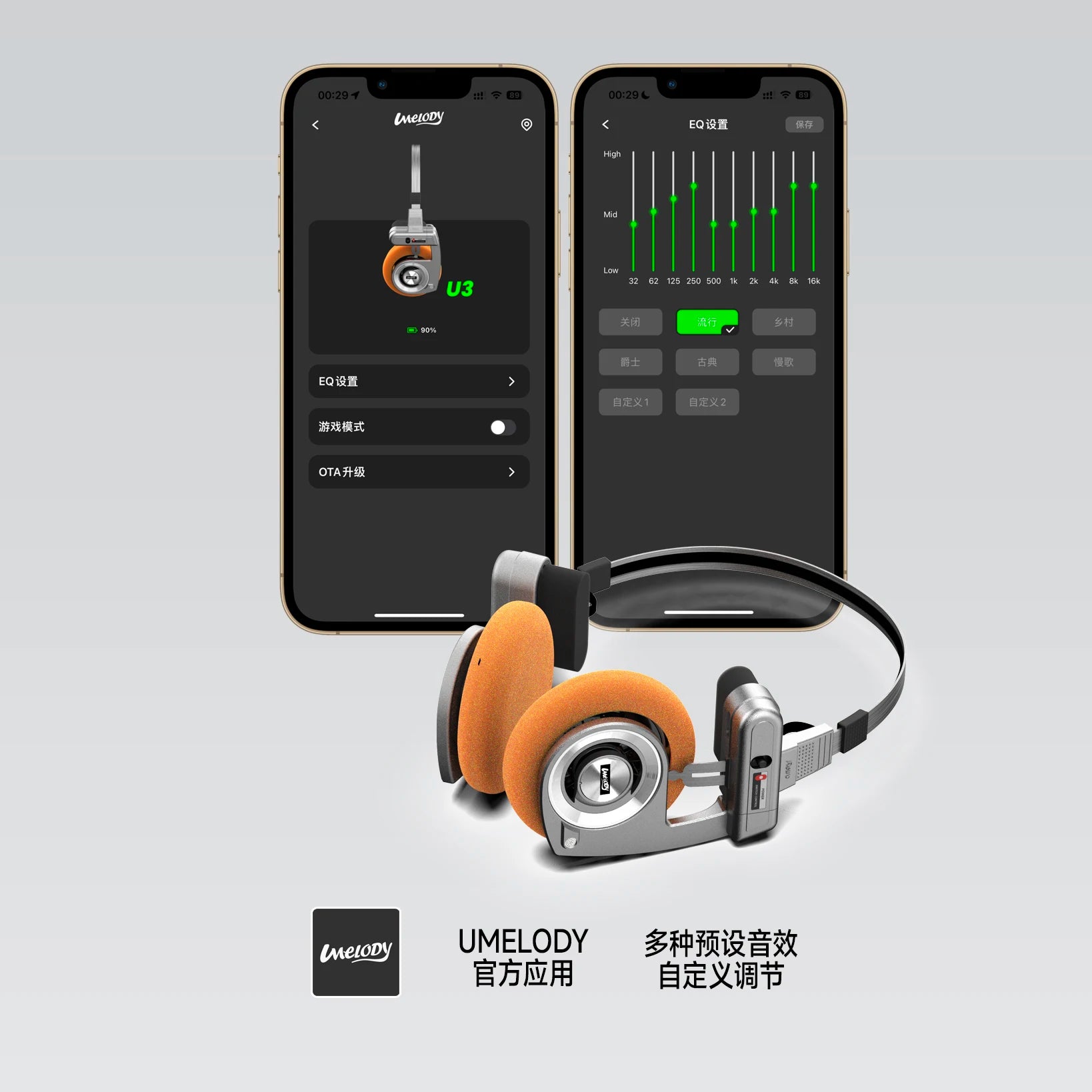 U3 RETRO Headphones Wireless Bluetooth Headphones On-Ear Headphones HIFI Wireless Foldable Noise Canceling Headphone