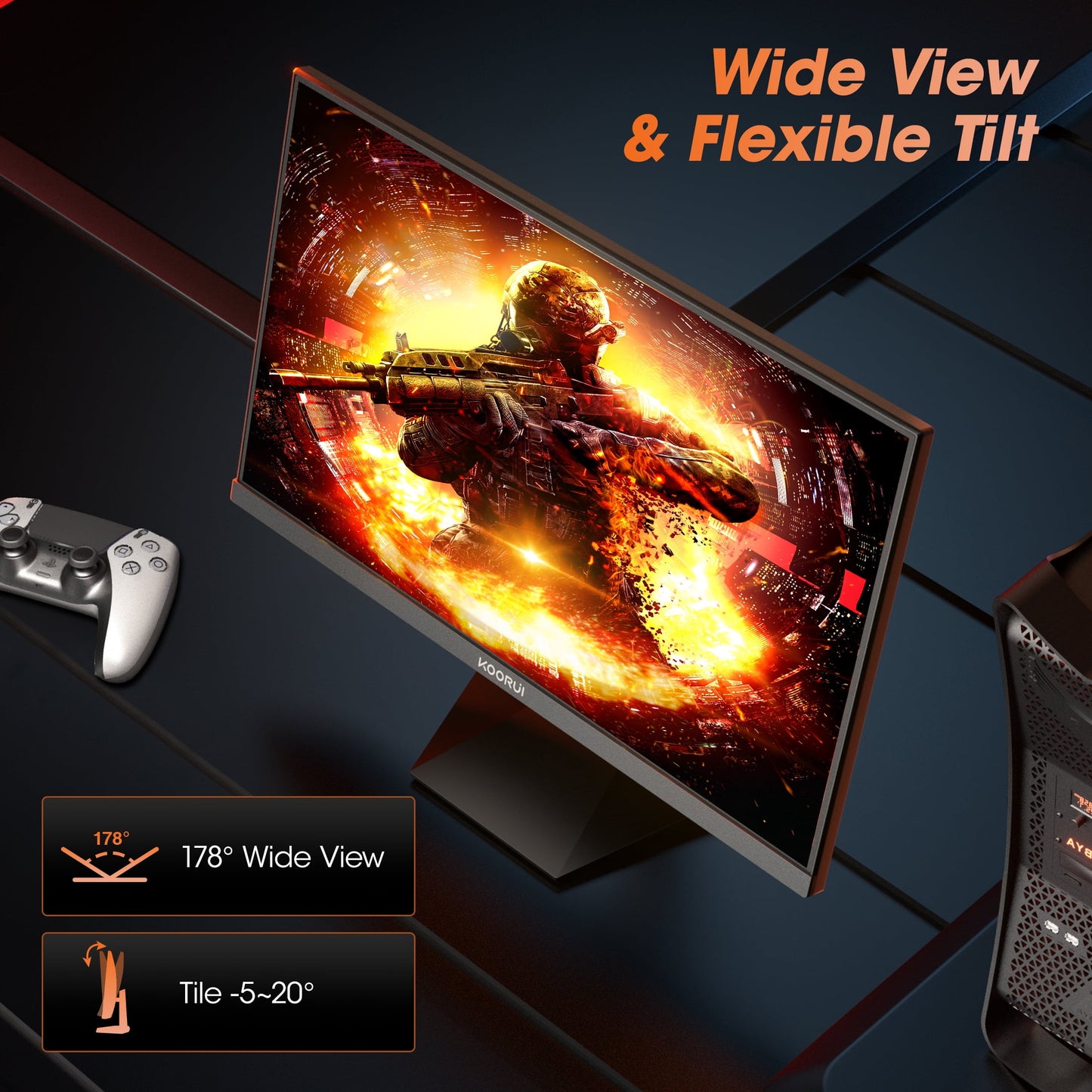24" 1440P Gaming Monitor, 180Hz 2K QHD Computer Monitor, New Pc Monitor, G2421V
